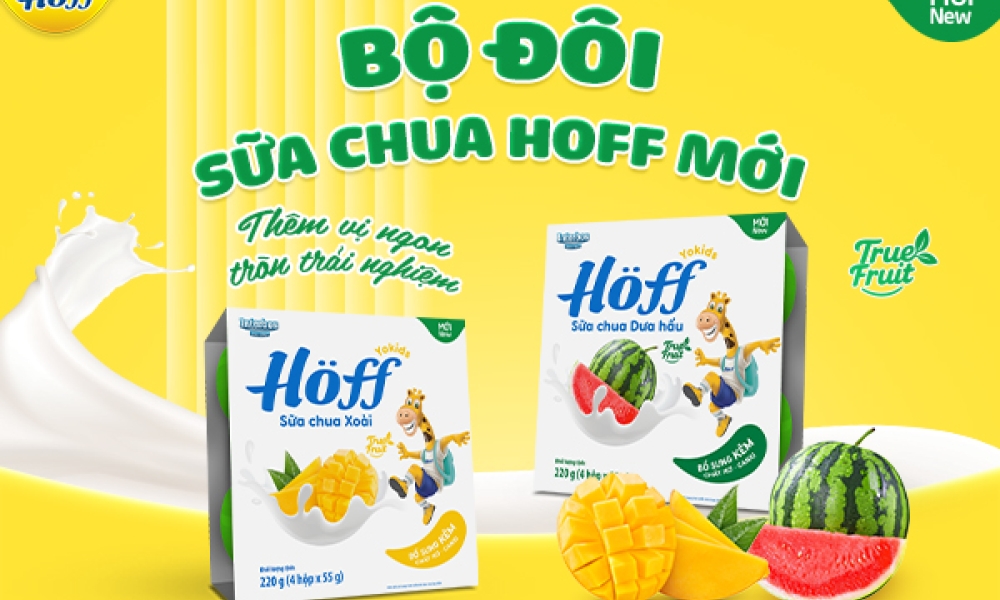 Sữa chua Xoài - Dưa hấu Hoff mới, Thêm vị ngon, tròn trải nghiệm