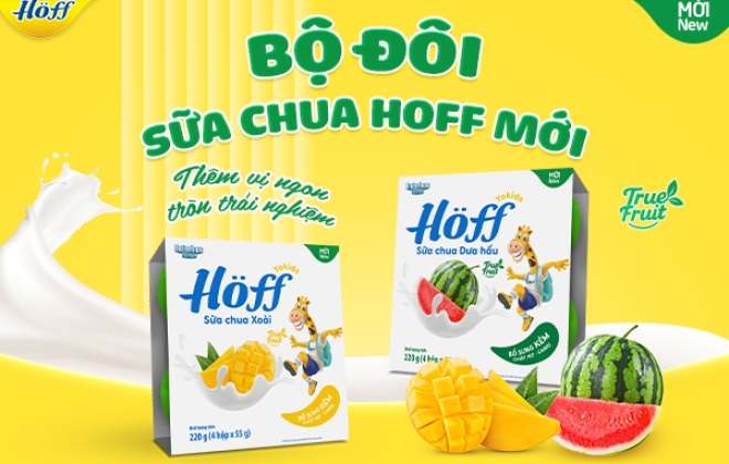 Sữa chua Xoài - Dưa hấu Hoff mới, Thêm vị ngon, tròn trải nghiệm